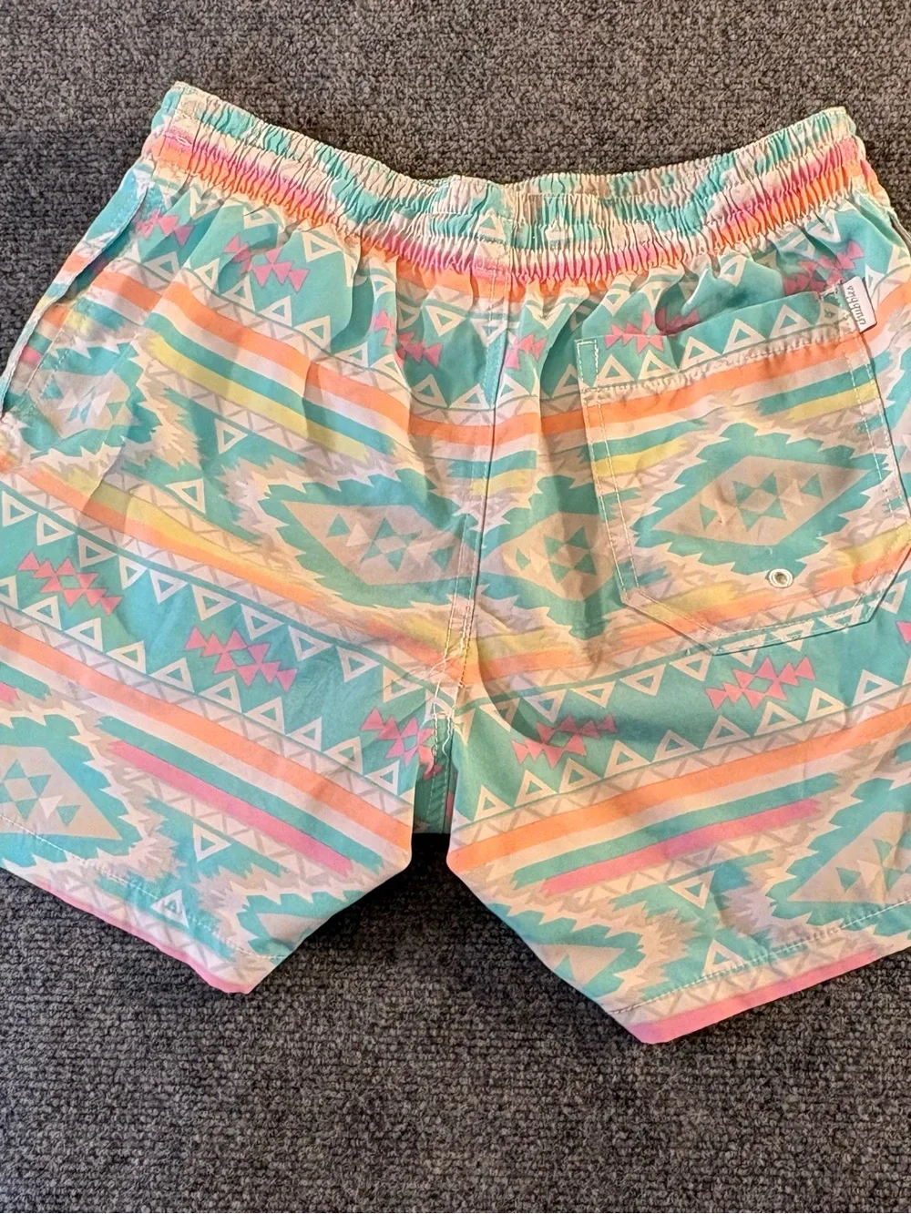 Chubbies Men’s Small Aztec Geometric 5” Swim Trunks Colorful